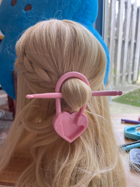 The Heart Stitch Marker Hair Pin